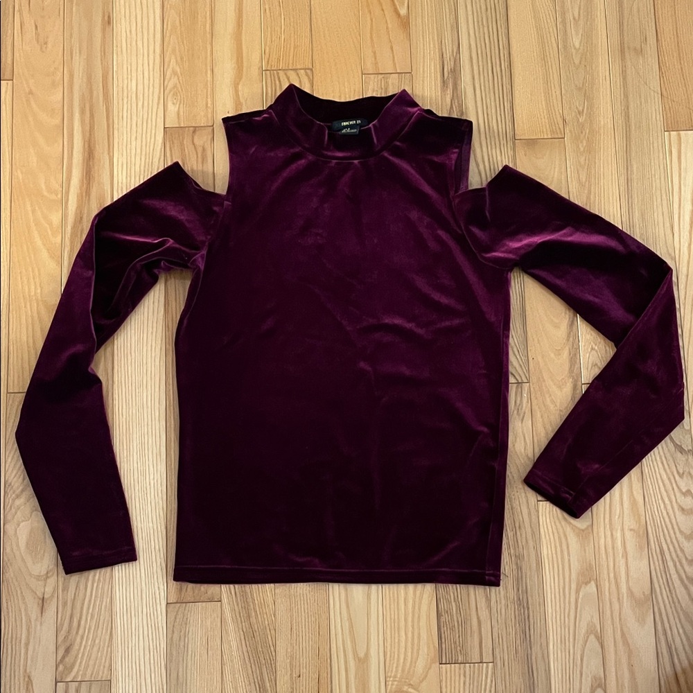 Elegant Velvet Cold Shoulder Top